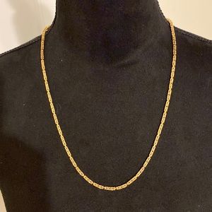Byzantine design Solid 14K gold necklace 2.7 mm diameter chain 24" length